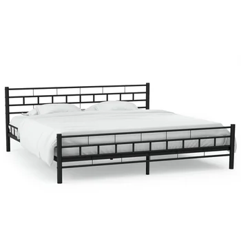 

vidaXL Bed Frame Black Metal 140x200 cm