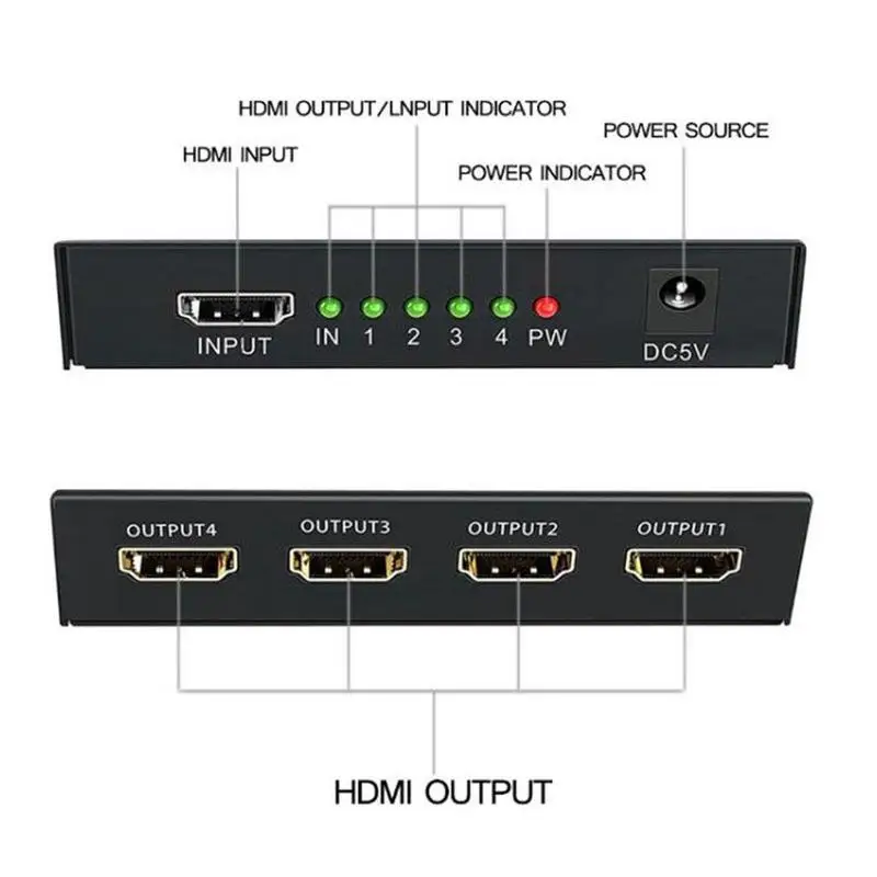 4 K сплиттер UHD 3D HD HDMI сплиттер 1X4 HDMI сплиттер повторитель порт Amplifie Switcher Switch 1080p для HDTV PS3 DVD 1X4 K0L5