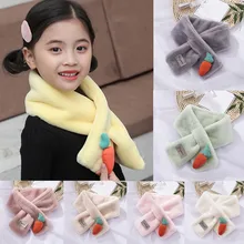 Осень-зима унисекс модный однотонный шарф уличная детская теплая шарф плюшевый карамельный цветной зимний каваи теплый детский шарф