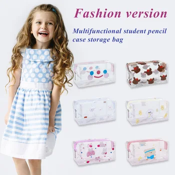 

Transparent Clutch Bag Cartoon Cosmetic Case Pouch Make Up Small Zipper Travel for Ladies Outdoor Makeup Accessory