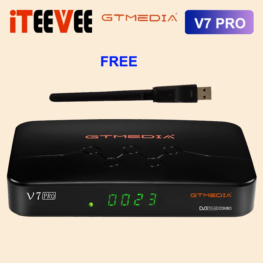 20PCS Satellite TV Receiver GTMEDIA V7 PRO H.265 DVB S2/T2 Combo TVBox Support USB Wifi Set Top Box Better Than GT MEDIA PLUS |