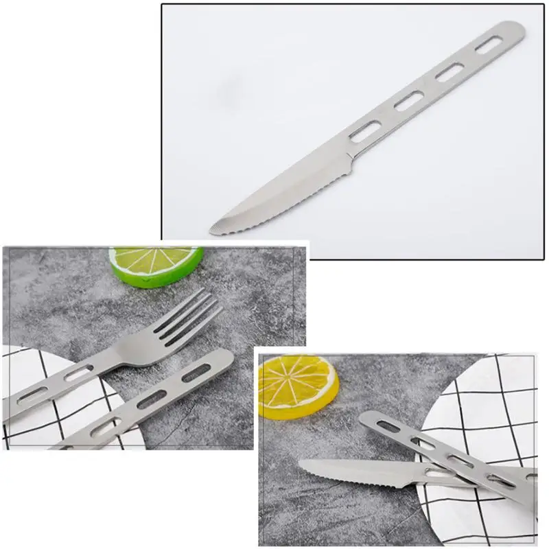 3pcs/Set Stainless Steel Tableware Steak Flatware Spoons Cutter Fork
