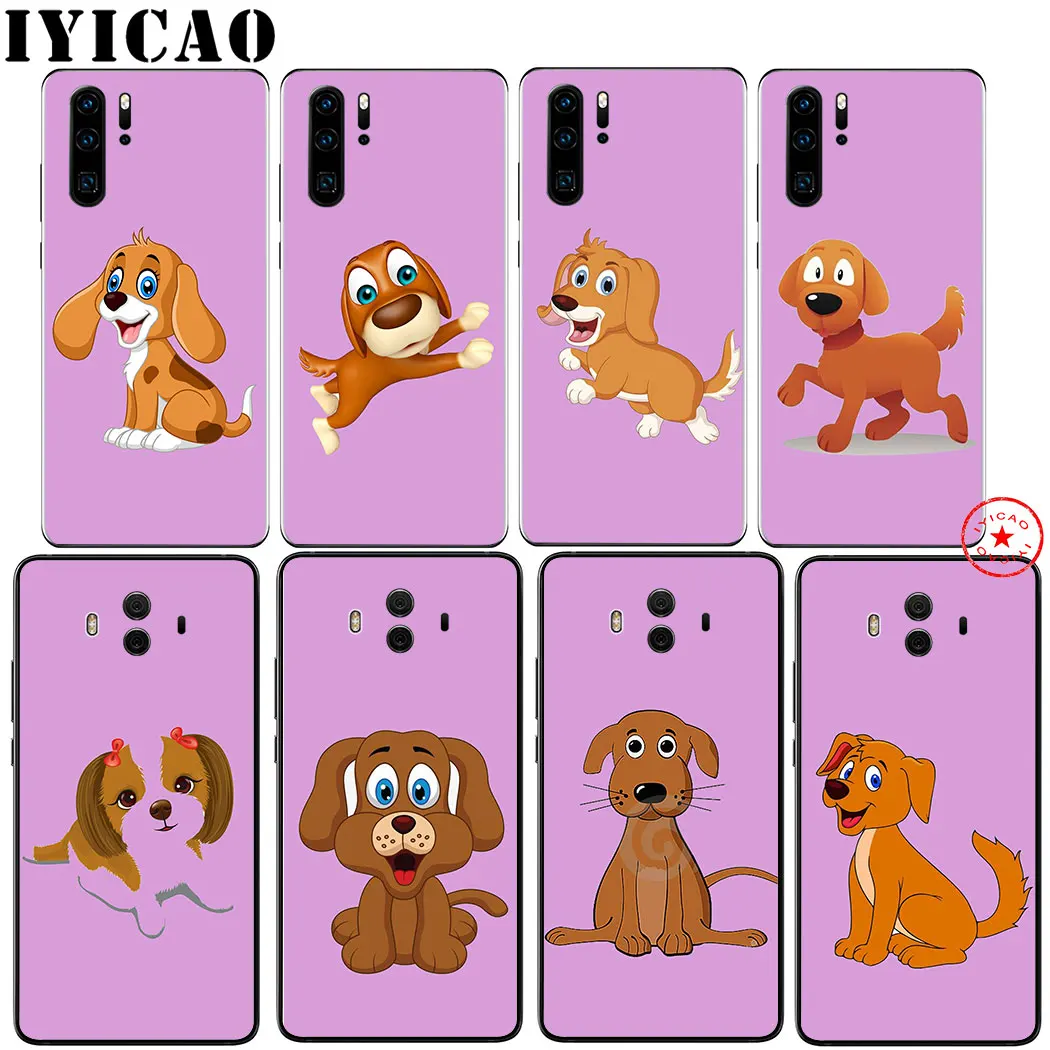 Мягкий розовый чехол IYICAO с мультяшной собакой для huawei P30 P20 P10 P9 P8 Lite Pro P Samrt Z Plus 2019