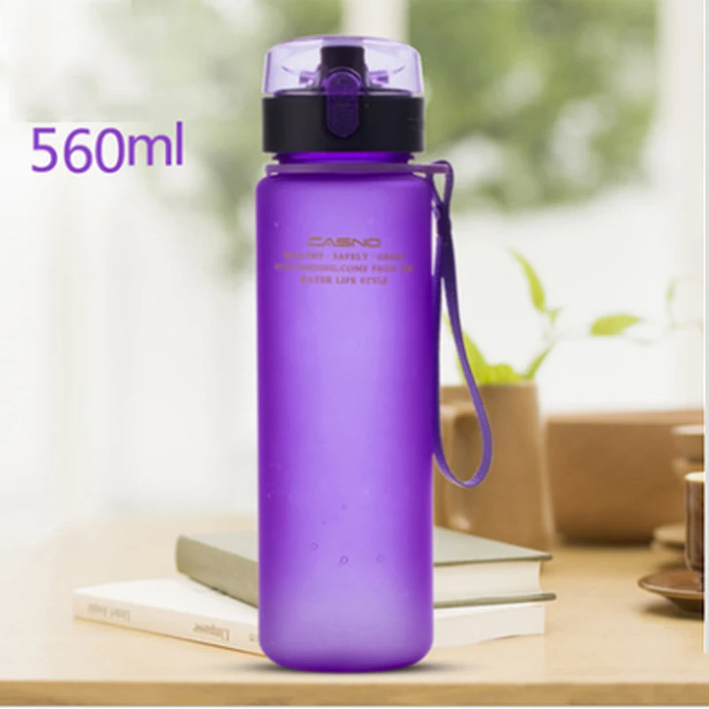 560ml purple 560 мл 400 мл водные виды спорта герметичные бутылки для путешествий Портативный Тритан Пластик стакана воды не содержит Бисфенол А, для велосипеда велоспорта питьевой бутылку - Цвет: 560ml purple