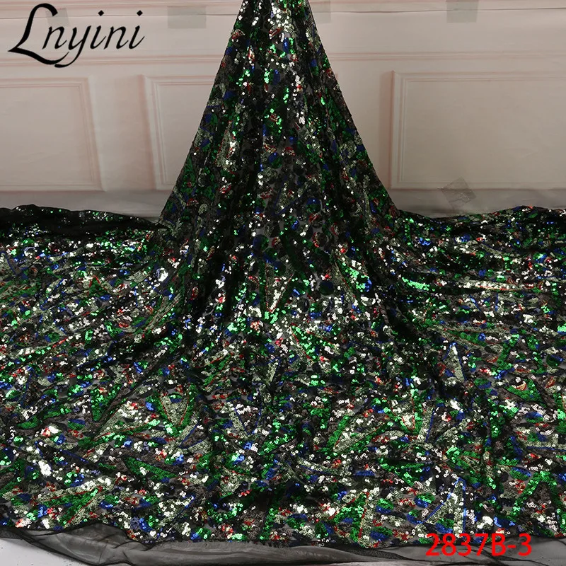 

Sequence Lace Fabric Top Selling African Lace Fabric with Sequins French Tulle Mesh Lace for Nigerian Evening Party Lace L2837B