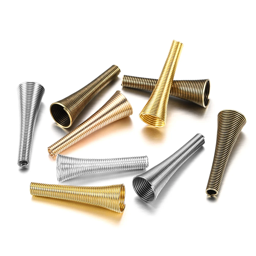 12 teile/los 30x8mm Bugle Metall Kegel Trichter Frühling Spule Spacer Perlen End Caps Anschluss Für DIY Schmuck zeug Liefert Großhandel – Detail 10