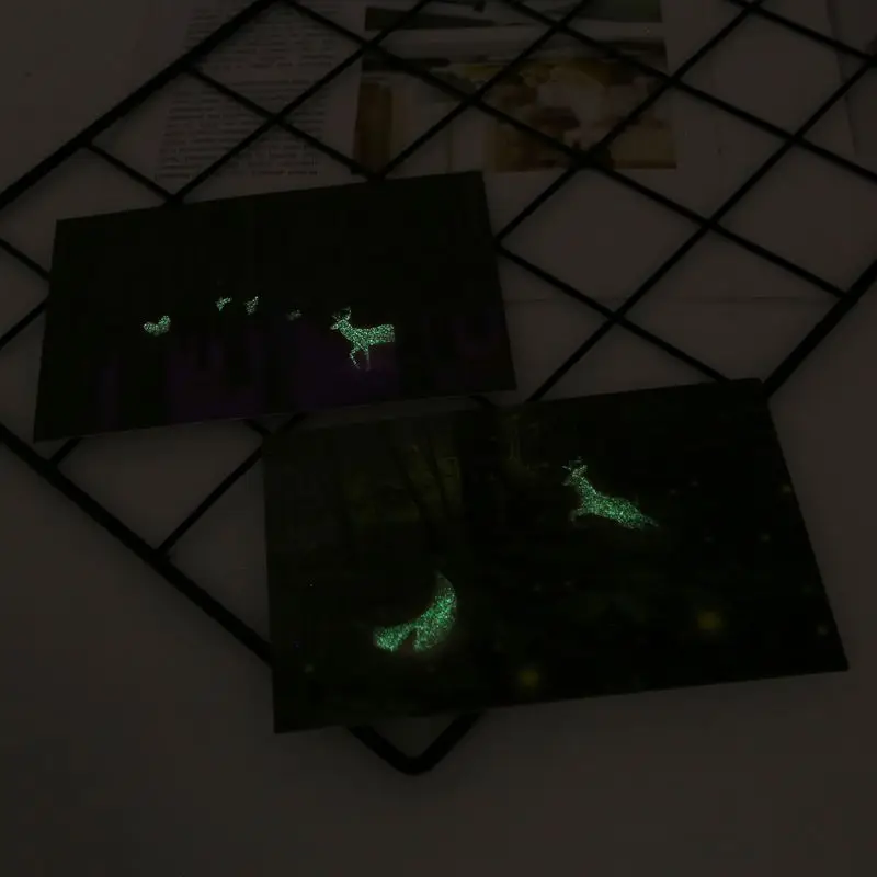 30pcs Vintage Luminous Postcard Glow In The Dark Moon Light Greeting Post Card Novelty Xmas Greeting Cards Gift