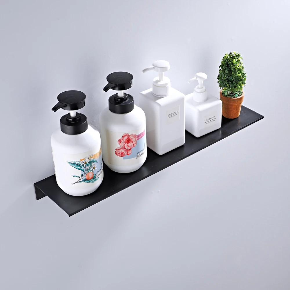 Аксессуары для ванной комнаты пространство Алюминиевые черные полки стеллаж