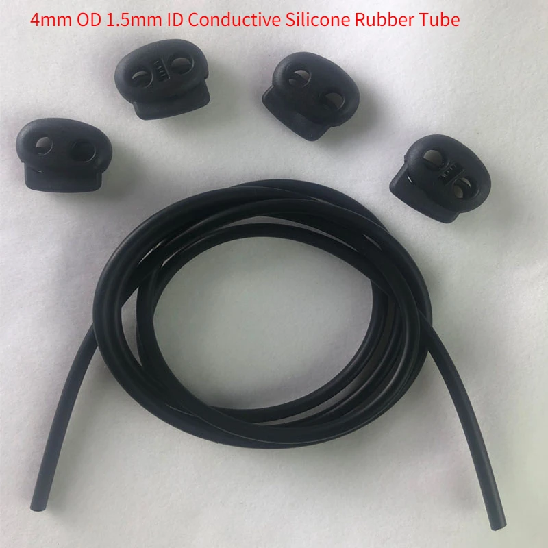 Conductive Silicone Tube 4mm OD 1.5mm ID Conductive Silicone Rubber Tube TENS / ESTIM / E-STIM Machine