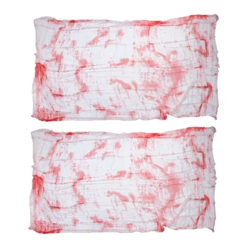 

2pcs Blood Gauze Scary Creative Multifunctional Durable Blood Cloth for Desk Party