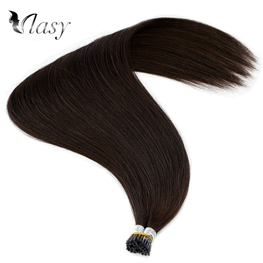 Vlasy 1g/s I Tip Hair Extensions Remy Fusion Stick Tip Hair Straight Double Drawn Keratin Pre Bonded Human Hair 20'' 28'' - Цвет: #2