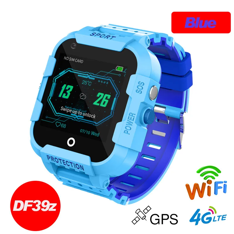 696 DF39Z Kids 4G GSM Smart Watch Call Video Call SOS Emergency Call For Help LBS+GPS+WIFI Multiple Positioning Kids Gift watch - Цвет: DF39Z Blue