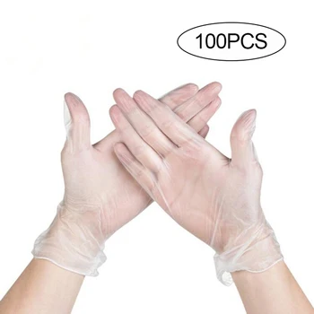 

100pcs Disposable Gloves Powder-free Transparent PVC Gloves Hand Protection Gloves For Kitchen Food Home Cleaning Beauty Salon