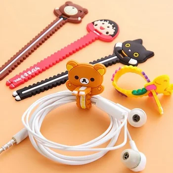 

Cartoon Cable Organizer Bobbin Winder Wire Protector Cord Management Marker Holder Cover For Earphone iPhone Samsung MP3 USB