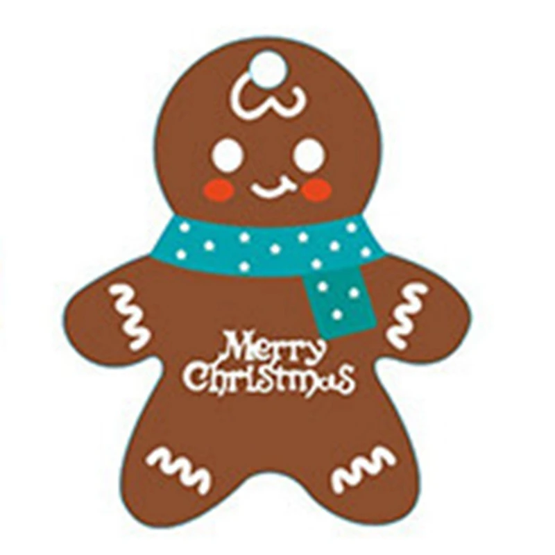 Gingerbread Man Рождественский Подарочный ярлык, подарочные бирки DIY, подарочные бирки на праздник 100 шт./лот - Цвет: Gingerbread Man
