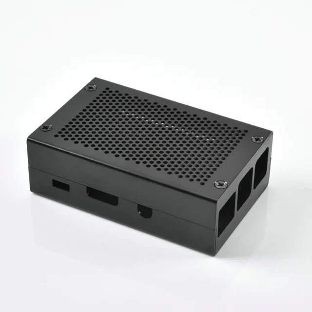 Raspberry Pi 3 Чехол Модель B+ Raspberry Pi Алюминиевый Чехол серебристый металлический чехол Вентилятор охлаждения с винтами теплоотвод+ комплект корпуса - Цвет: Only Black Case