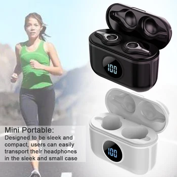 

LED Indicator TWS Stereo Wireless Earbuds Sports Mini Bluetooth 5.0 IPX5 Waterproof Charging Box LCD Display Portable Hands Free