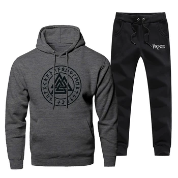 

TV Show Vikings Men's Full Suit Tracksuit The Viking Winter Bodywarmer Pants Sweatshirt Comfortable Lagertha Men's Jogging