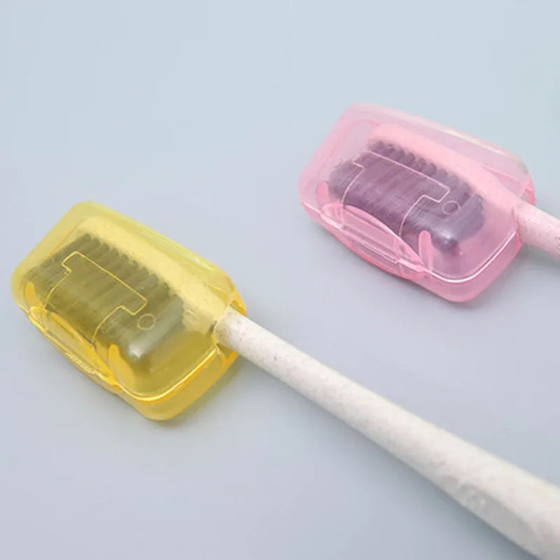 5Pcs Food Grade PP 4*2*2.5cm Portable Toothbrush Cover Holder Travel Hiking Camping Brush Cap Case Tongue Scraper Cover