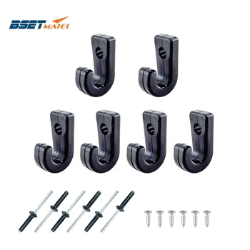 

6PCS/Lot Nylon Lashing Hook J Hooks Rigging Accessories For Boat Kayak Canoe Rowing Boats Bungee Cord Portative Tie Down Hook