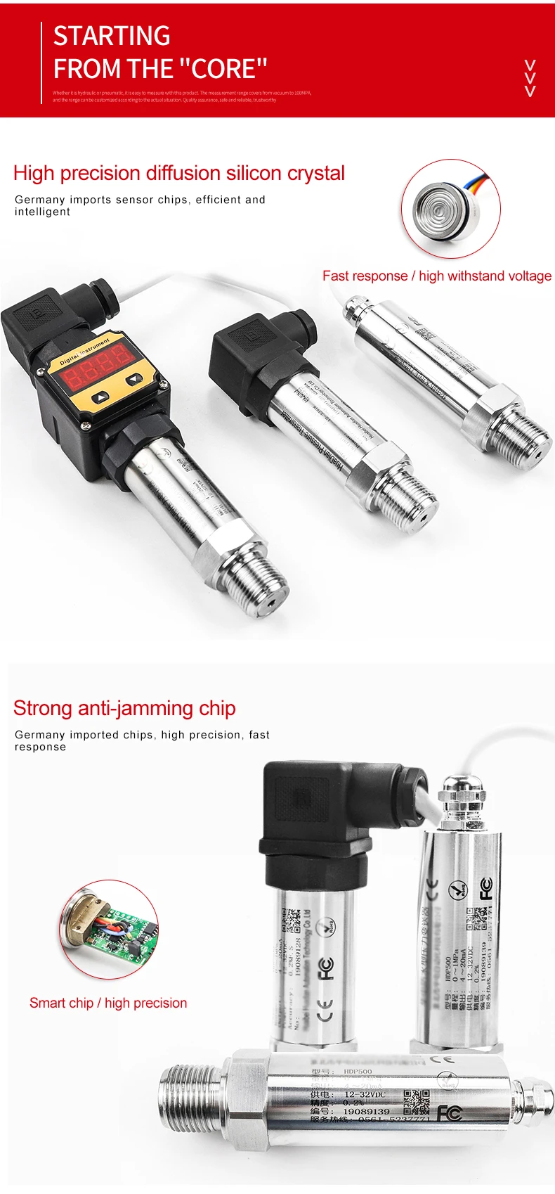 Датчик избыточного давления датчик Сенсор 0-10bar 9-32VDC G1/4 4-20mA 0.5