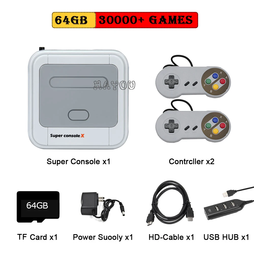 Video Game Console Retro WiFi Super Console X HD TV Box Video Game Player for PS1/N64/MD With 40000+Games 2 Wireless Controllers 