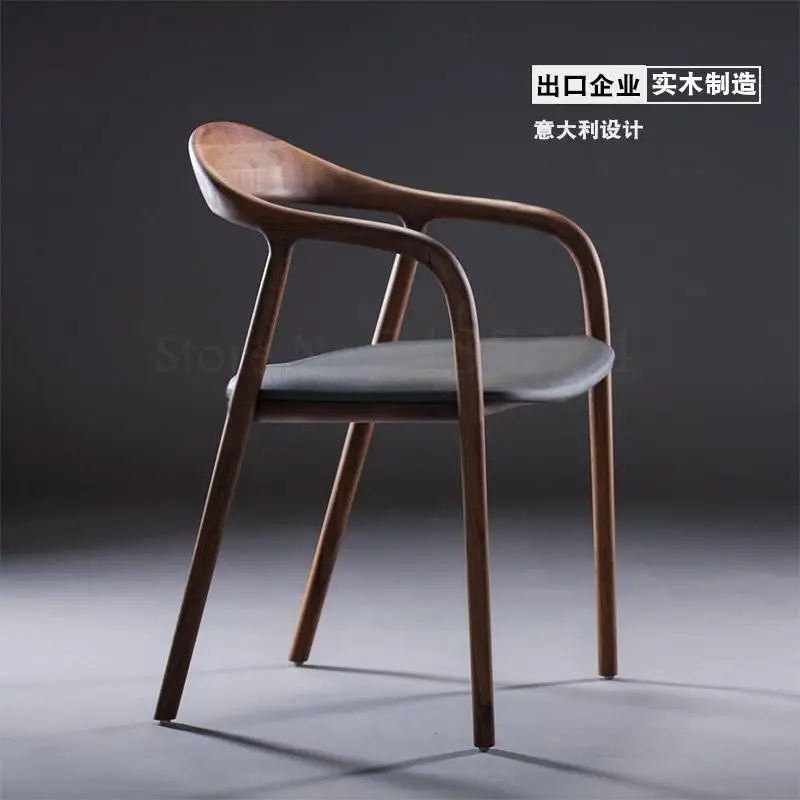 

Designer Chair Back Nordic Solid Wood Modern Minimalist Hiroshima President Kennedy Chair Dining Chair New Chinese Style Circle