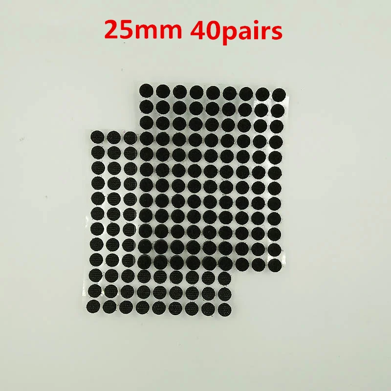 Black 25mm 40pair На застежке-липучке ленты диск монета 10/15/20/25 мм самоклеящаяся крепежная лента DIY ручной работы черный, белый цвет сильный клей Magic Стикеры 100 пар - Цвет: Black 25mm 40pair