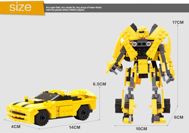 Строительные блоки Bumblebee трансвестор Робот 2 в 1 динозавр роботы Сборка строительные блоки Souptoys подарки