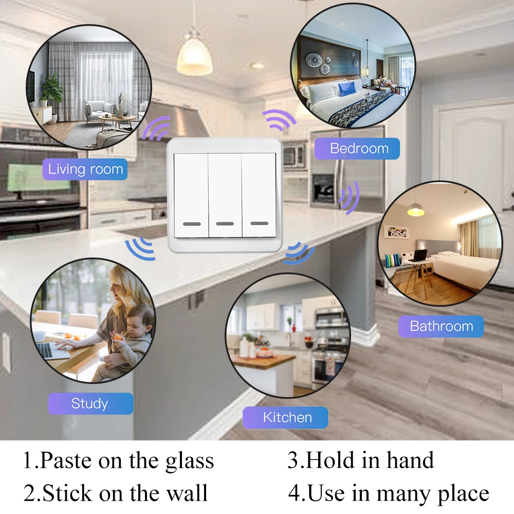 WiFi Smart Home Light Switch 220V Tuya Remote Control Timer Relay Module 433MHz Wireless Push Button Switch For Socket,LED ONOFF