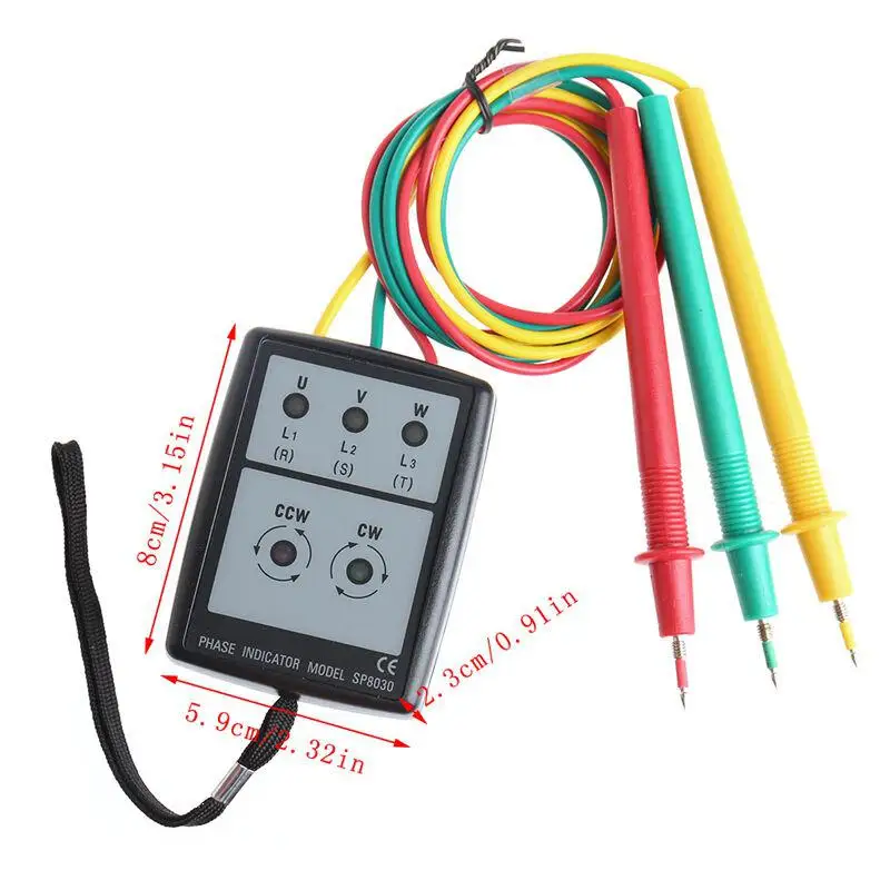 Mini Digital Clamp Meters Intelligent Digital Phase Rotation LED Indicator Test Instrument