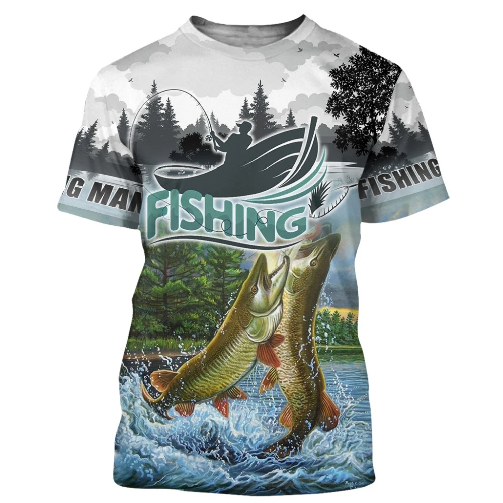 men's shirt with fish pattern