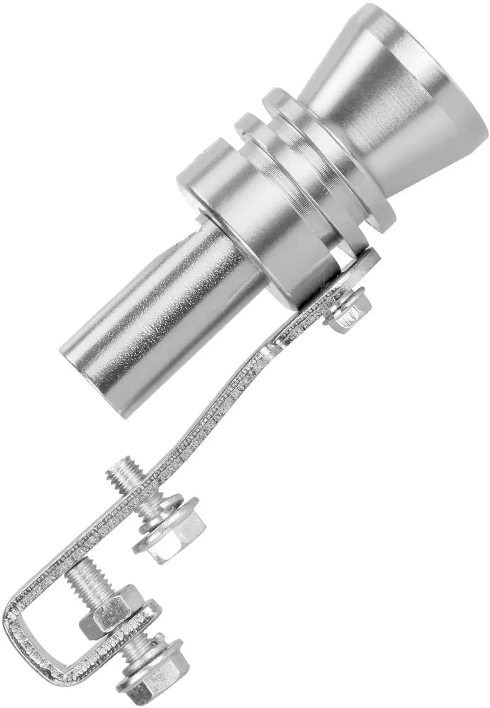 Universal Motorbike Car Exhaust Fake Turbo Whistle Pipe Sound Muffler Blow Off Valve Universal Simulator Whistler Silver