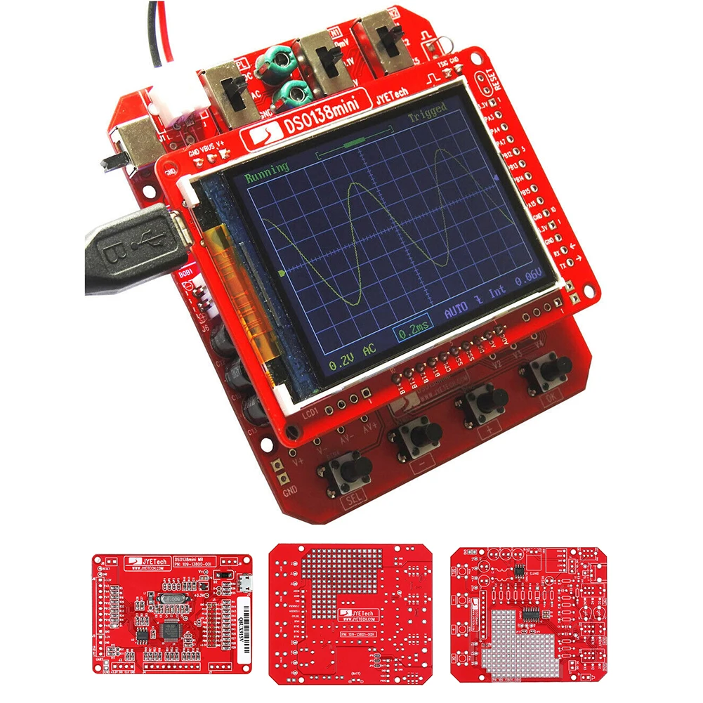 

DSO138 Mini Practical Analyzer Portable SMD Parts DIY Electronic Learning Test Digital Oscilloscope Kit With Case Pre-soldered