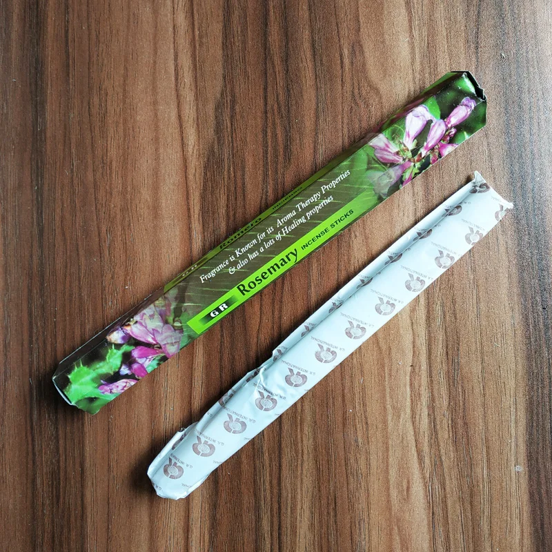 Rosemary 1box Одна маленькая коробка индийский белый шалфей аромапалочки санддерево ручной работы палочки Индия натуральные эфирные масла храма благовония тибетский - Аромат: Rosemary 1box
