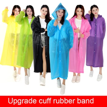 

Portable Long Sleeves Sports Rain Coats Reusable Men Women Waterproof Raincoat Outdoor EVA Rain Coat Jacket with Hood