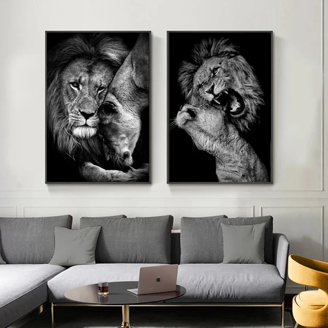 Lions and Other Animals Pictures Printed on Canvas 2