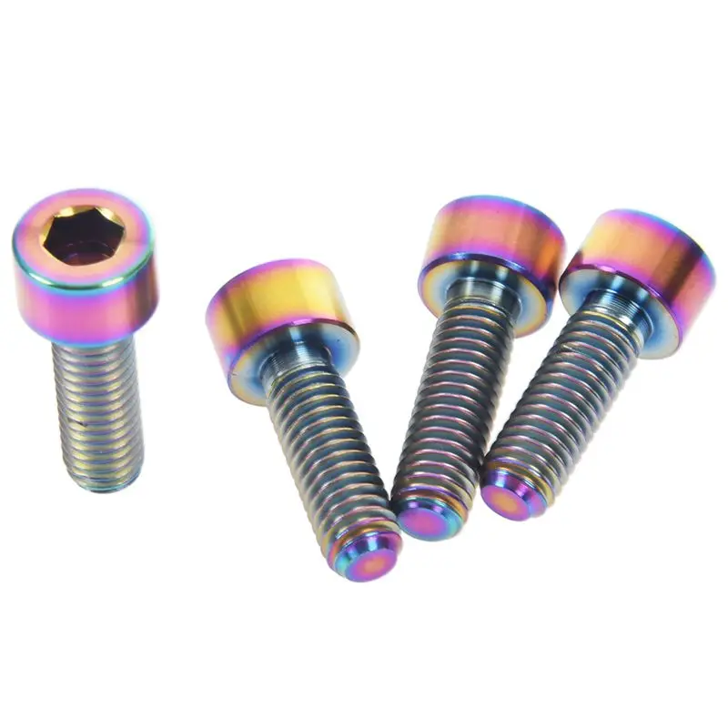 4 шт. Ti Титан M6x20mm шестигранный конический болт цветной