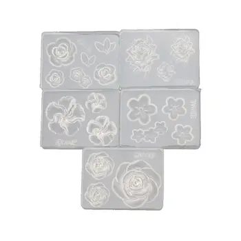 

5Pcs Rose Flower Chrysanthemum Small Flower Candy Silicone Epoxy Resin Molds Set