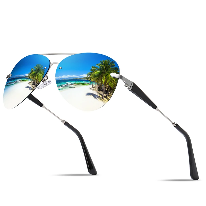 

Fashion Design Pilot Sunglasses Men Polarized Metal Frame Anti-Glare Mirror Lens 2020 Fashion Fishing Sun Glasses Male UV400