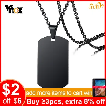 

Vnox Mens Classic Stainless Steel Dog Tag Pendant Necklace Free O Chain 20"