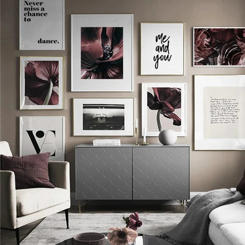 

Rose Flower Quote Modern Print Picture Wall Art Posters And Prints Canvas Poster Nordic Decoration Home Living Room Painting