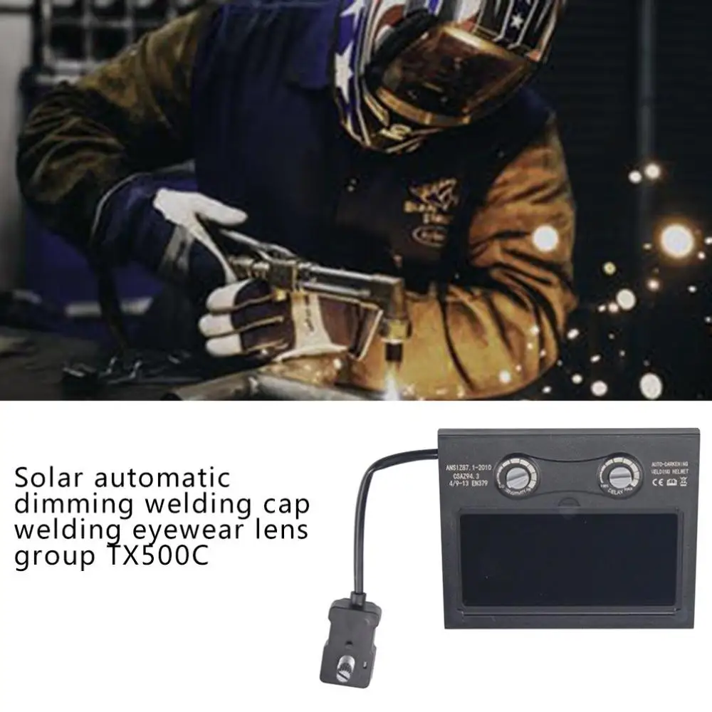 TX500C Welding Protective Mask Solar Energy Automatic Dimming Welding Cap Electric Welding Machine Helmet Mirror Group