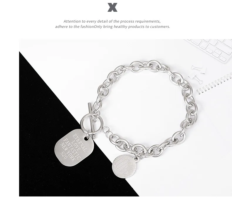 Браслеты и браслеты браслет Pulseira Feminina нержавеющая сталь с мужской женский панк хип-хоп ювелирные изделия ветер монета письмо кулон