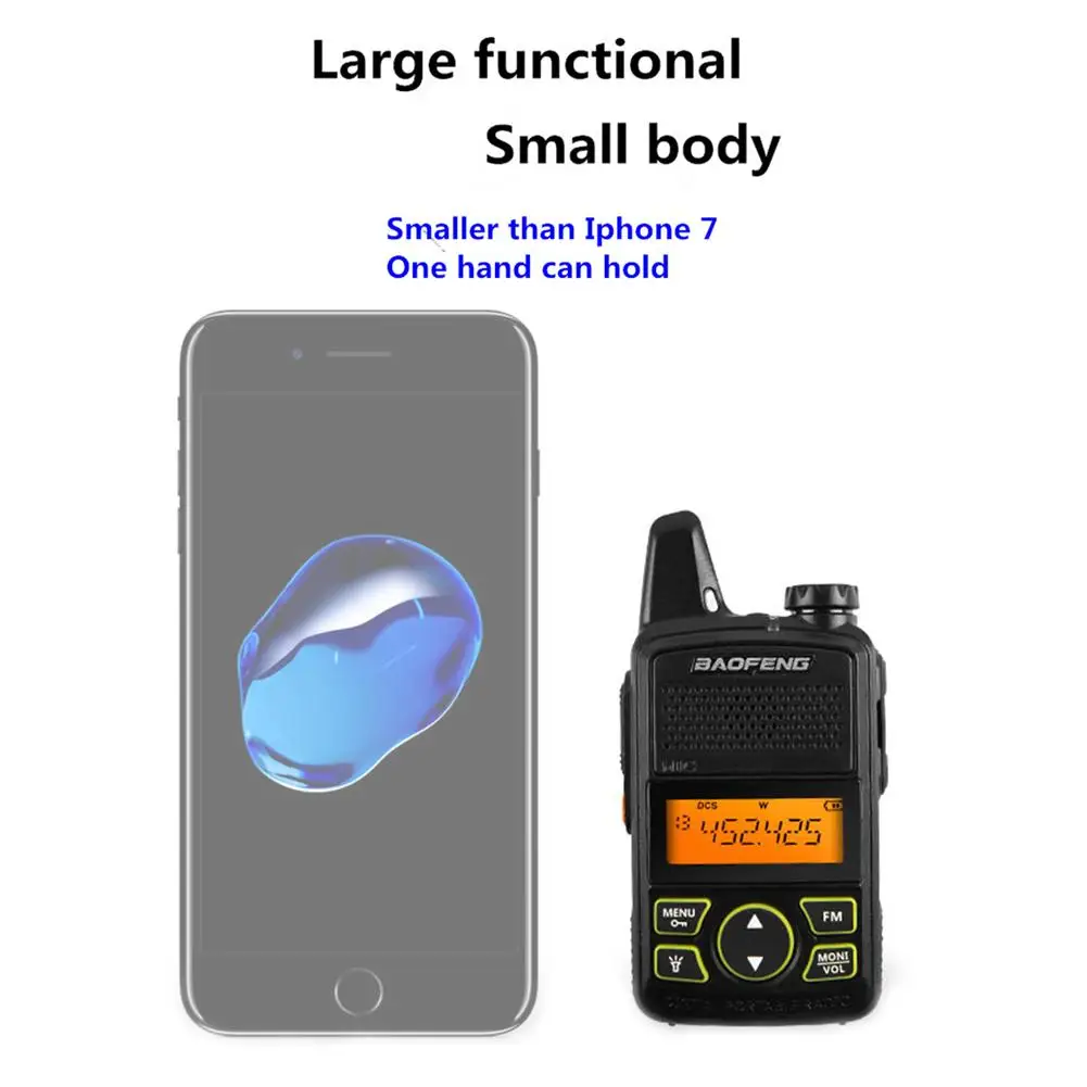 Baofeng BF-T1 мини-bluetooth-рация UHF портативный двухстороннее радио FM функция Ham Радио Baofeng USB HF трансивер