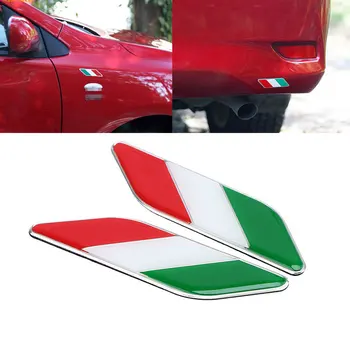 

Red white green Metal 3D Italy Flag leaf Badge Emblem Car Sticker Decal Grille Bumper Window Body Decoration for Benz VW Audi
