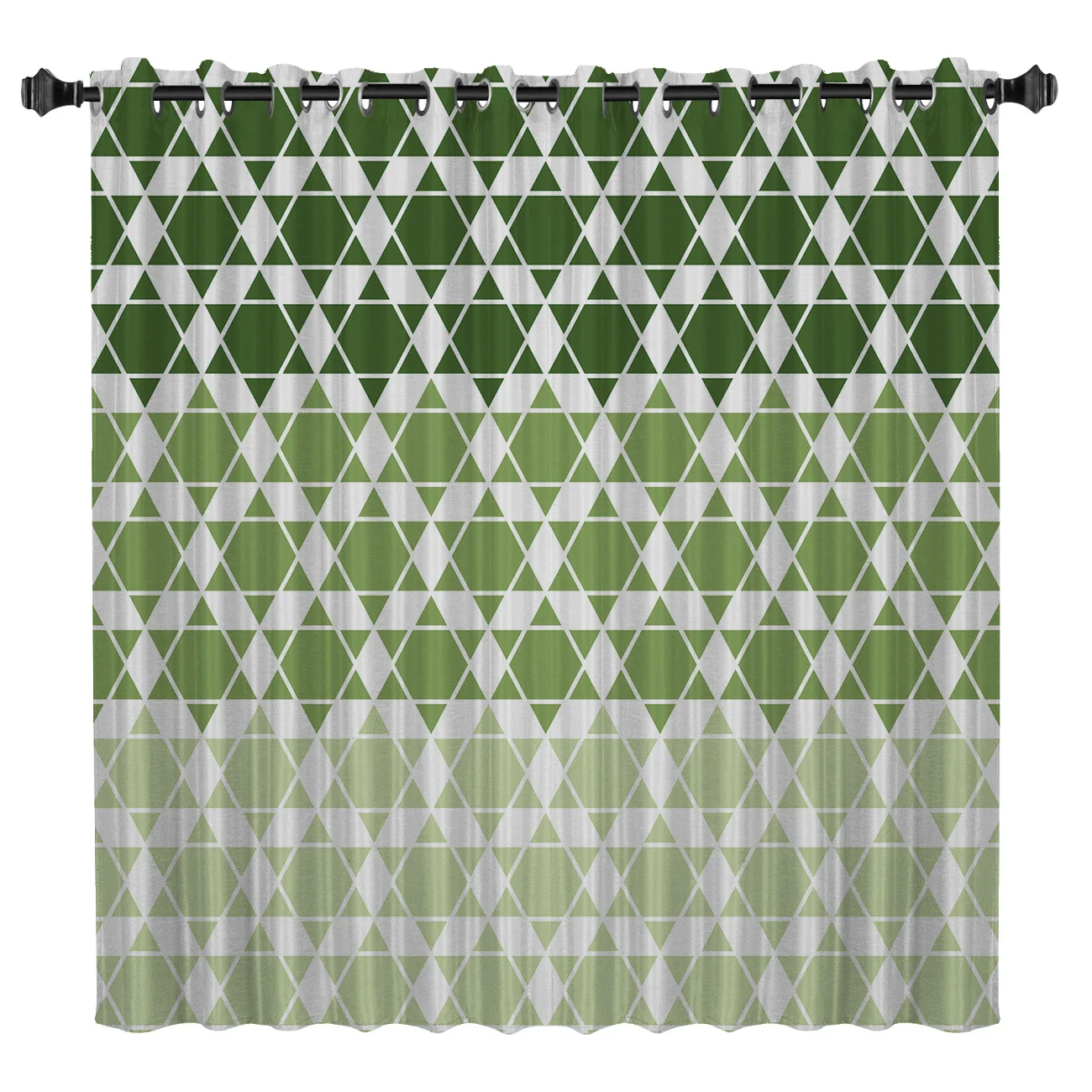 Geometric Hexagonal Gradient Green Room Curtains Large Window Living Blackout Bedroom Floral Decor Kids | Дом и сад
