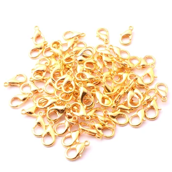 

100 Pcs Necklaces Metal Buckle Accessories Alloy DIY Lobster Clasp Hook Jewelry Findings Durable Keys 2 Colors Chains Clip