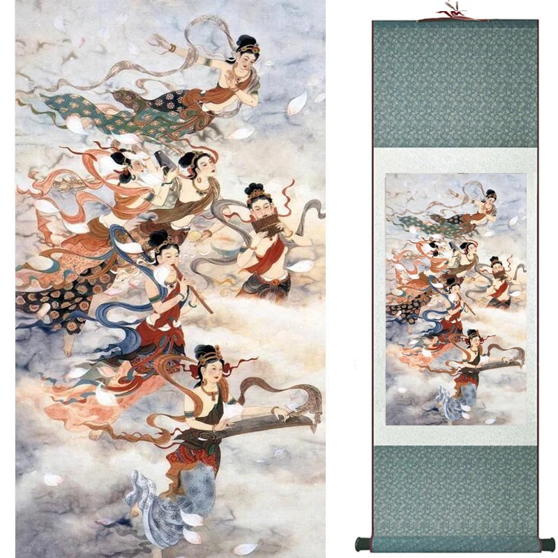 

Traditional Chinese art painting Silk scroll painting Chinese wash painting19082227