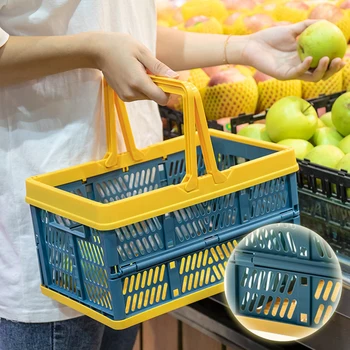 

Collapsible Crate Folding Storage Box Basket With Handles Durable Transportable Utilit Crate Portable Foldable Container